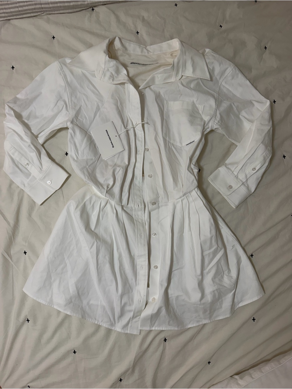 Alexander Wang white mini shirt dress size 4